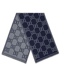 Gucci - Gg Jacquard Fringed Edge Scarf - Lyst