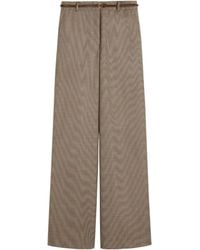 Max Mara - Checked Belted Tailored Trousers - Lyst