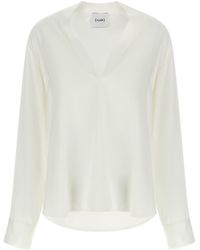 Nude - V-Neck Blouse - Lyst