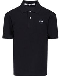 COMME DES GARÇONS PLAY - Comme Des Garçons Play Logo Patch Short Sleeved Polo Shirt - Lyst
