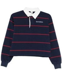 Sporty & Rich - Striped Polo Top - Lyst