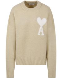 Ami Paris - Ami De Coeur Logo Intarsia Knit Jumper - Lyst
