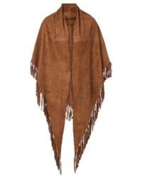 Nour Hammour - Fringed Suede Shawl - Lyst