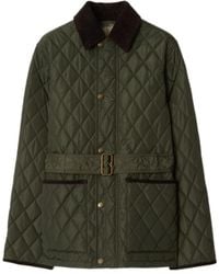Burberry - Belted Waist Quilted Jacket - Lyst