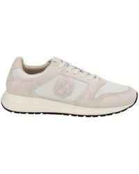 BOSS - Boss Logo Patch Lace-Up Sneakers - Lyst