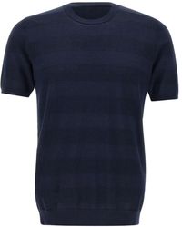 Kangra Cashmere - Kangra Textured Short-Sleeve Knitted Top - Lyst