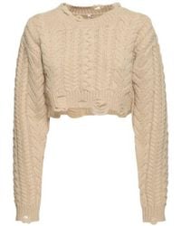R13 - Cable-Knit Cropped Sweater - Lyst