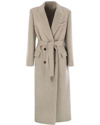 Brunello Cucinelli - Double-Breasted Long Sleeved Coat - Lyst