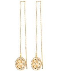 Tory Burch - Pavé Threader Earrings - Lyst