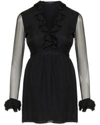 Gucci - Ruffled Silk-Chiffon A-Line Mini Dress - Lyst