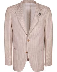 Lardini - Textured Stripe Two-Button Blazer - Lyst