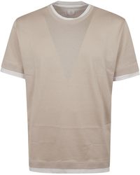 Eleventy - Contrast Trim T-Shirt - Lyst