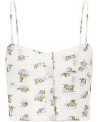Ulla Johnson - Fil Coupé-Trimmed Mulberry Silk-Blend Organza Bustier Top - Lyst