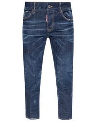 DSquared² - Straight-Leg Cropped Distressed Jeans - Lyst