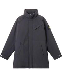 Stone Island - High-Neck Patch-Pocket Coat - Lyst