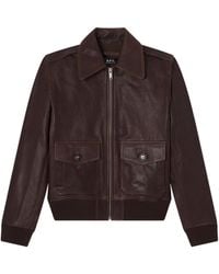 A.P.C. - Zip-Front Leather Jacket - Lyst