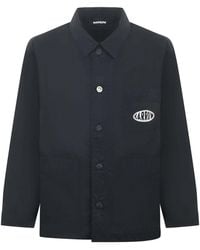 Barrow - Logo Printed Button-Up Shirt Jacket - Lyst