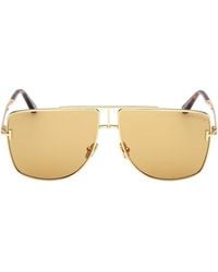 Tom Ford - Double-Beam Semi-Frame Sunglasses - Lyst