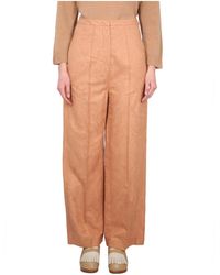 Alysi - Ajoure High-Waisted Wide-Leg Trousers - Lyst