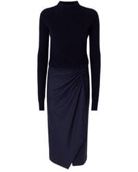Pinko - Ribbed-Knit Pinstripe-Pattern Dress - Lyst