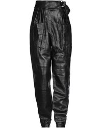 Isabel Marant - Plain Colour Leather Trousers - Lyst
