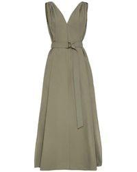 Brunello Cucinelli - Belted Dress With Monili Shoulder - Lyst