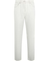 Peserico - Mid-Rise Tapered Leg Jeans - Lyst