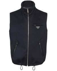 Prada - Triangle-Logo Cashmere Gilet - Lyst