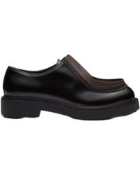 Prada - Opaque Brushed Leather Lace-Up Shoes - Lyst