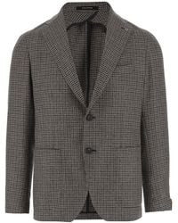 Tagliatore - Houndstooth Patterned Single-Breasted Blazer - Lyst