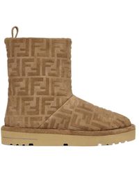 Fendi - Après Chic Ff Embossed Suede Boots - Lyst