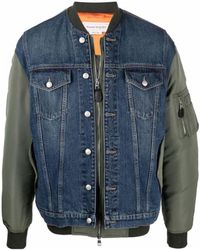 McQueen - Hybrid Denim Bomber Jacket - Lyst
