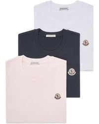 Moncler - 3 Packs Logo Patch Crewneck T-Shirts - Lyst