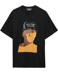 MSGM - Graphic-Print T-Shirt - Lyst