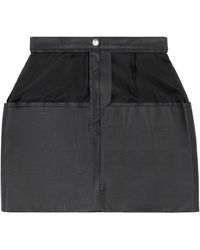 MM6 by Maison Margiela - Leather Panelled Mini Straight Skirt - Lyst