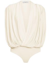 Alaïa - Alaïa Gathered Waist Bodysuit - Lyst