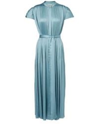 JOSEPH - Phare Plissé Satin Midi Dress - Lyst