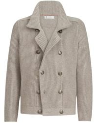 Brunello Cucinelli - Half English Rib Mariner Cardigan - Lyst