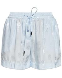 McQueen - Skull-Motif Drawstring Shorts - Lyst