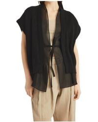 Brunello Cucinelli - Layered Tied Waist Cardigan - Lyst