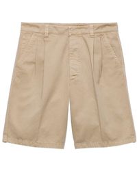Prada - Pleated Bermuda Shorts - Lyst