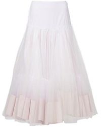 Jacquemus - Mireio Tulle-Trimmed Cotton Poplin Midi Skirt - Lyst