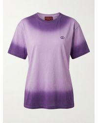 Gucci - Gradient Logo Embroidered Crewneck T-Shirt - Lyst