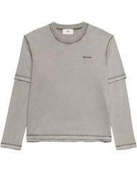 Ami Paris - Embroidered-Logo Layered Sweatshirt - Lyst