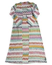 Missoni - Chevron Long-Sleeve Knitted Dress - Lyst