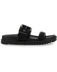 Michael Kors - Colby Leather Slide Sandal - Lyst