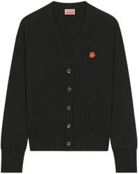 KENZO - V-Neck Buttoned Knitted Cardigan - Lyst