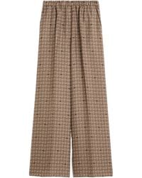 Max Mara - Silk Twill Printed Wide-Leg Trousers - Lyst