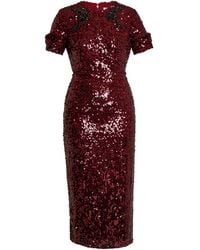 Erdem - Embellished Sequined Georgette Midi Dress - Lyst