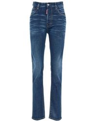 DSquared² - Logo Patch Straight Leg Jeans - Lyst